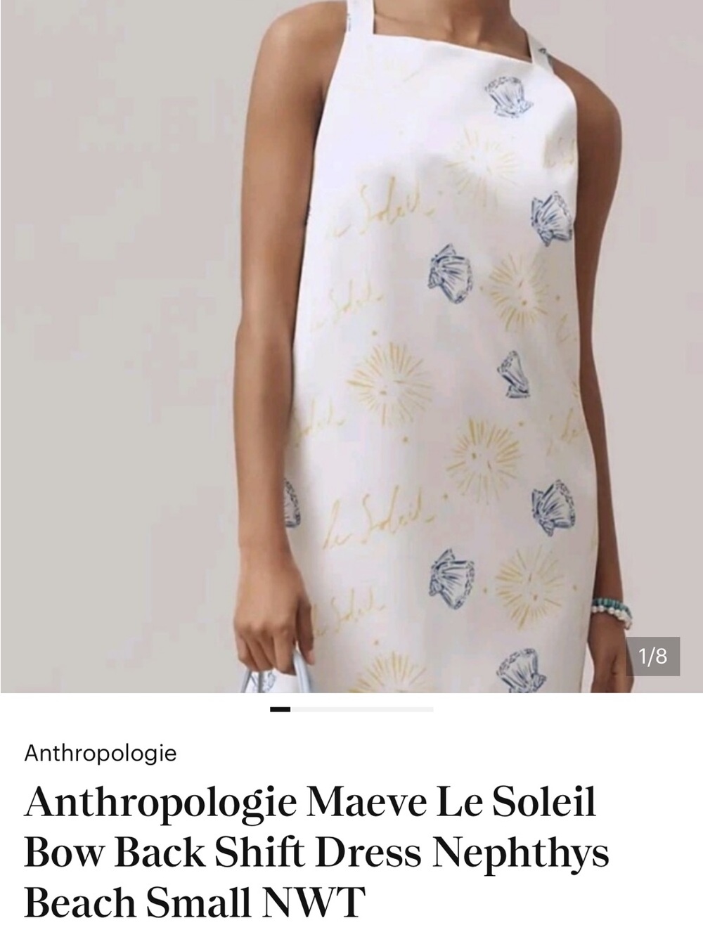 Anthropologie Maeve Le Soleil Bow Back Shift Dress Nephthys